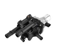 KIMISS Termostato de Refrigerante del Motor, Junta del Termostato del Refrigerante del Motor con Junta del Sensor de Temperatura, Reemplazo para el Modelo 2011 a 2015