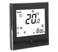 KIMISS Termostato de Sala de Calefacción Programable Semanal con Pantalla LCD Touch Screen, 5A AC110-230V para Sistemas de Calderas de Gas (Black)