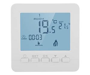 KIMISS Termostato Programable Calefacción y Refrigeración del Hogar - Controlador de Temperatura Digital LCD con Bloqueo para Niños y Función de Memoria