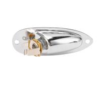 KIMISS Toma de Entrada de guitarra: Placa de Metal de 6,35 Mm para Guitarras Eléctricas y Tele, con Fijadores de Cuerdas (GT50 Plata)