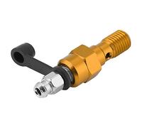 KIMISS Tornillo de purga M10x1.0mm para moto, válvula de banjo para freno, cubierta antipolvo dorada, compatible con cilindros de freno