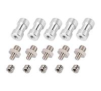 KIMISS Tornillos Convertidores Universales de 1/4 a 3/8 - Adecuados para Cámara, Flash, Soporte de Luz - Juego de Adaptadores de Metal de 15 Piezas