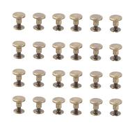 KIMISS Tornillos de Latón Plano de 20 Piezas Tornillos de Latón de Cobre Nuez para Elaboración de Cuero y Proyectos de Bricolaje (6.5MM)