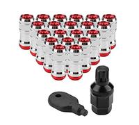 KIMISS Tornillos para ruedas M12 x P1.5, para coches de carreras, tue s rojas de alta resistencia, compatibles con llantas deportivas, pack de bulones para automóvil