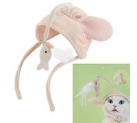 KIMISS Toy Cat Cats Gats Kitten Interactive, Teaser Stick Sombrá Divertido Alivio de Aburrimiento Interactive, Cat Bell Toys Wand Montado en Poste para Gatitos. (Conejo Rosa)