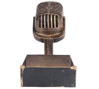 KIMISS Trofeo de Premio de Música Adorno de Micrófono Resina Sintética Trofeo de Premio de Música Resina Sintética Micrófono Decorativo Adorno de Mesa para Competencia de Canto en el