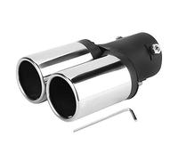 KIMISS Tubo de doble universal para coche, acero inoxidable, punta de silenciador trasero, garganta de, para mejorar el rendimiento