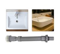 KIMISS Tubo de Drenaje Flexible para Fregadero de Baño - Tubo de Drenaje Universal para Lavabo de Baño en S Accesorios de Plomería para Tubería de Desagüe - de Versátil (GREY)