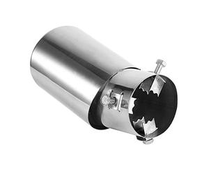 KIMISS Tubo de trasero universal de acero inoxidable cromado, para coche, 1 pieza, salida redonda, punta de silenciador