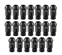 KIMISS Tue de aluminio para rueda de carreras M12x1.5, para automóvil, negra, ligera y resistente, tornillo para llanta, tue para neumático