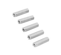 KIMISS Tuercas hexagonales largas M8 x 50, para fijaciones roscadas, de acero al carbono, 5 unidades, tuerca de manguito hexagonal, soporte estructural