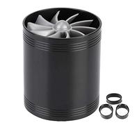 KIMISS Turbonador de admisión de aire del coche Turbinas de doble ventilador Supercharger Gas Fuel Saver Turbo Super Charger Fuel Saver (Negro)