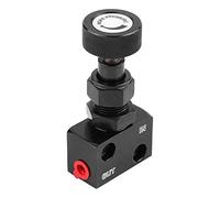 KIMISS Válvula de dosificación de freno de aluminio Regulador de presión universal para válvulas de cierre de freno para deportes de motor (negro)