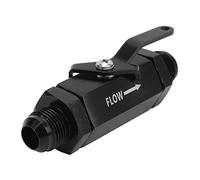 KIMISS Válvula de Retención de Cierre de AN10 de Alto Flujo, Aleación de Aluminio 6061, Anodizado Negro, Sólido, Resistente Al óxido para Tubería AN10 con Palanca de Cable