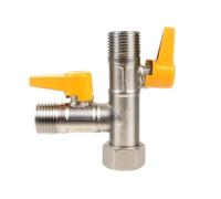 KIMISS Válvula Desviadora de Ducha de Latón de 3 Vías, Cierre Chapado Duradero con Junta Giratoria de 360 grados para Baño, Cocina, RV, Adaptador Universal en T G1, 2 Pulgadas,