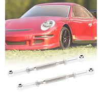 KIMISS Varillas de Empuje para Coche RC y Varillaje Tensor-Modelos RC 1/10 de Aleación de Aluminio, Juego de 6 Piezas, Longitud de 88mm a 104mm (Silver)