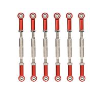 KIMISS Varillas de Empuje para Coche RC y Varillaje Tensor-Modelos RC 1/10 de Aleación de Aluminio, Juego de 6 Piezas, Longitud de 88mm a 104mm (Rojo)