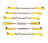 KIMISS Varillas de Empuje para Coche RC y Varillaje Tensor-Modelos RC 1/10 de Aleación de Aluminio, Juego de 6 Piezas, Longitud de 88mm a 104mm (Gold)