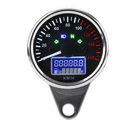 KIMISS Velocímetro digital LED LCD para moto, universal 0-160 km/h, cuentarrevoluciones cronometro, cromado retro, pantalla clara y fácil instalación