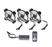 KIMISS Ventilador de Caja RGB de 3 Piezas de 120 mm: Ventiladores de Refrigeración Súper Silenciosos para PC para Juegos con Múltiples Modos de Luz, Control Remoto, Diseño Antivibración y