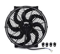 KIMISS Ventilador eléctrico para radiador 14 pulgadas, kit de montaje universal 12V 90W, diseño slim push pull, refrigeración eficiente para automóviles