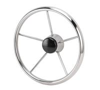 KIMISS Volante de Barco de Acero Inoxidable de 5 Radios, Estilo de 13-1/2 Pulgadas para Yates y Lanchas Rápidas, Volante Marino Clásico con Agarre Cómodo