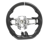 KIMISS Volante de Carbono para 2015-2017, Actualización de Cuero Perforado en Forma de D para EcoBoost,GT,Shelby /GT350R