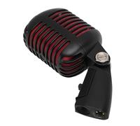 KIMISS Voz Dinámica Retro, Micrófono Vintage Aleación de Zinc Micrófonos Giratorios Autotensores Estante Clásico Profesional para KTV Negro con Micrófono Cardioide Antiguo Karaoke en (Black)