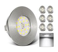 Kimjo 6W Foco Empotrable LED 230V - Focos LED Ultraplanos 6000K Blanco Frío - IP44 Corte 60-65mm Focos de Techo para Baño Cocina Salón - Focos Lámpara de Techo Níquel Mate Juego de 6