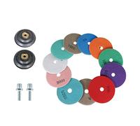 kimllier Kit de 14 almohadillas de pulido de diamante de 4 pulgadas, almohadilla de pulido de grano 50-8000 con 2 almohadillas de respaldo de 5/8-11 para pulir mármol de granito