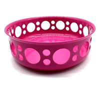 Kimmel Cuenco de 20 cm, cesta para panecillos, cesta para frutas, fruta, fiambrera, reutilizable, irrompible, apilable, fucsia
