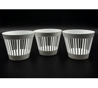 Kimmel Macetero con Ranura, 10 cm, Color Blanco, Juego de 3 Unidades
