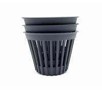 Kimmel Macetero de plástico para orquídeas, 12 cm, Color Gris, 3 Unidades