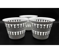 Kimmel Macetero Decorativo, 12 cm, Color Blanco, Juego de 3