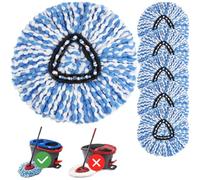 Kimmkco Cabezal de repuesto para fregona giratoria, cabezal de repuesto para sistema de fregona giratoria de microfibra O-Cedar RinseClean de 2 tanques, repuesto SpinMop para cabezales de fregona