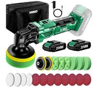 KIMO - Kit de pulido de 20 V, 6 velocidades a 6000 rpm, 2 pulidores inalámbricos de 2000 mAh, pulidor de búfer para detalles de automóviles, eliminación de arañazos, lijado y encerado de barcos
