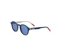 KIMOA - Gafas de Sol Redondas - Gafas de sol hombre Polarizadas - Gafas de Sol Mujer Polarizadas - Talla Única - Gafas Redondas Azul/Beige - Lentes Espejo REVO Azul Eléctrico - 100% Bio Acetato