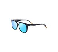 KIMOA - Gafas Deportivas Hombre, Gafas de Sol Hombre Polarizadas, Gafas de Sol Mujer- Talla Única - Gafas Cuadradas Negra, Lentes de Espejo Azules REVO - 100% Bio Acetato