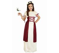 Kimokawaii Disfraz de Dama Medieval Festival para niña 5-6 años