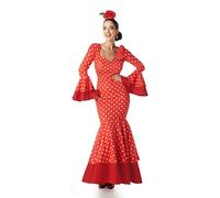 Kimokawaii DISFRAZ DE FLAMENCA ROJO LUNAR BLANCO Talla S