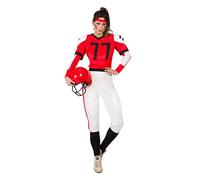 Kimokawaii Disfraz de Jugadora de Rugby Rojo Adulta - Talla Mujer XL