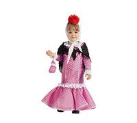 Kimokawaii Disfraz de Madrileña Rosa Bebé (1-2 años)