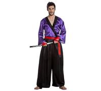 Kimokawaii Disfraz de Samurai Lila Adulto