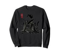 Kimono caligráfico Vintage Gato Bebiendo té Arte japonés Sudadera