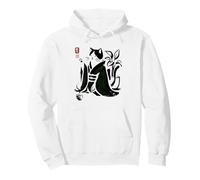 Kimono caligráfico Vintage Gato Bebiendo té japonés Anime Arte Sudadera con Capucha