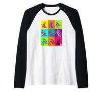 Kimono de Yoga Retro con diseño de Gatos japoneses Ukiyo-e Art Camiseta Manga Raglan
