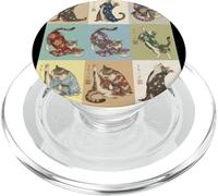Kimono de Yoga Retro con diseño de Gatos japoneses Ukiyo-e Art PopSockets PopGrip para MagSafe
