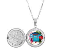 Kimono Girl Japón Cultura Paraguas Medallón Collar para foto Joyería Regalo de cumpleaños