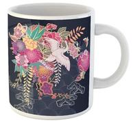 Kimono Japonés Con Estampado De Flores Y Pájaros, Cultura Oriental Asiática, Japón Tazas De Regalo Graciosa Tazón De Café Cerámica Tazas Té Regalos Novedosos Para Amigos Familiares Trabajo 330Ml