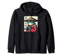 Kimono japonés de Rana Samurai Ukiyo-e Art para Hombres, Mujeres y niños Sudadera con Capucha